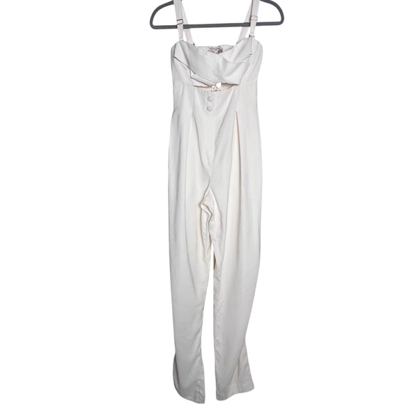 Sabina Musayev “Rosa” Jumpsuit in Off White – Cutout Bodice & Lace-Up Back XS✨ - Picture 10 of 15